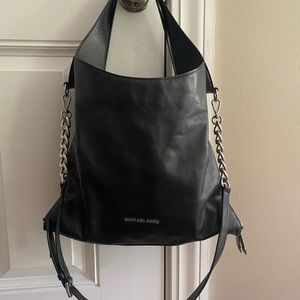 Black Leather Michael Kors Cross Body